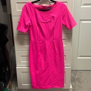 Hot pink fitted dress